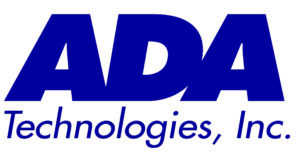 Logo for ADA Technologies, Inc. The large, bold letters ADA are in blue above the smaller blue text Technologies, Inc. on a white background.