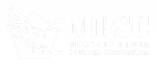 Logo with a stylized eagle clutching a lightning bolt, next to the text MPSC and MILITARY POWER SOURCES CONSORTIUM in bold, uppercase letters.